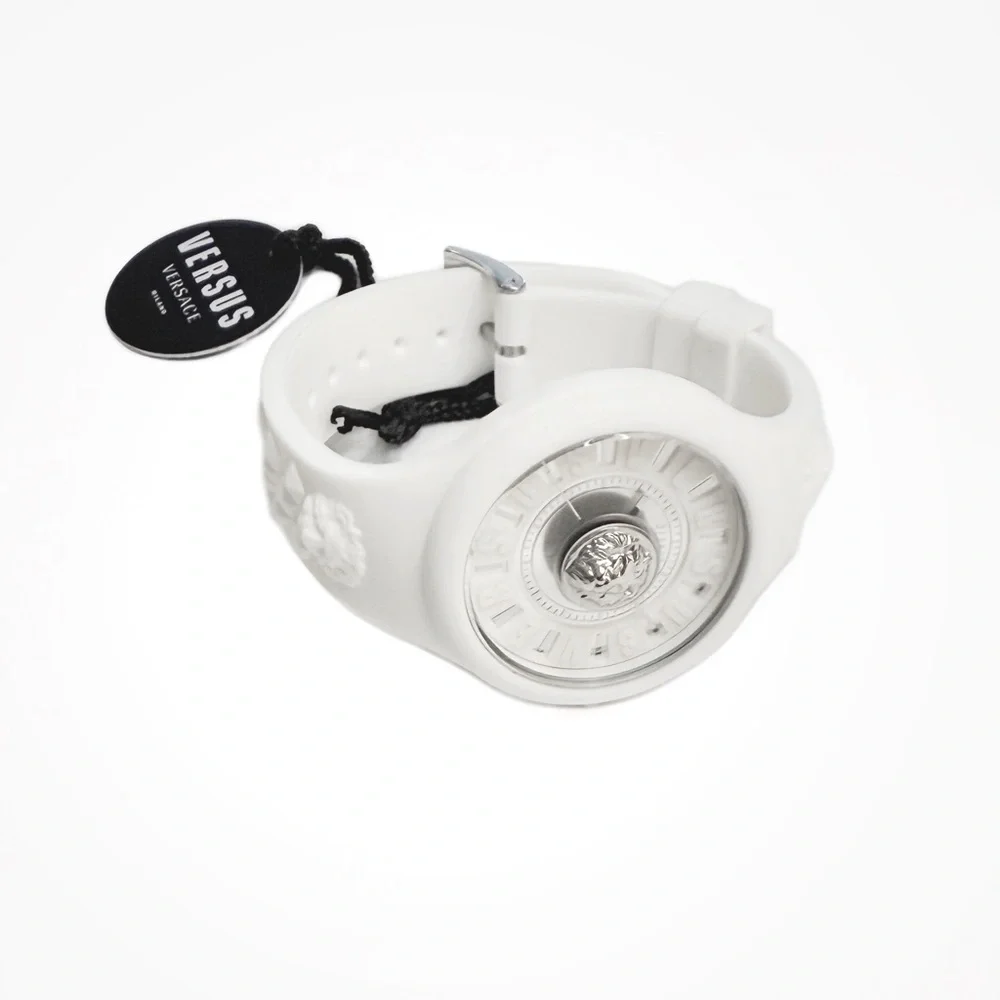 Versace Versus Fire Island White Silver Lion Head Watch NTW